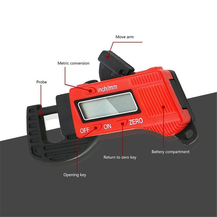 Calibrador de Espesor Digital de Alta Precisión 0-12.7mm - Pantalla LCD