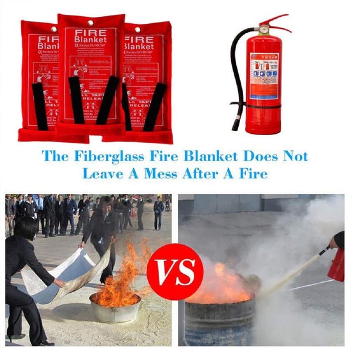 Emergency Fire Blanket - Fire Safety Cover for Home, Boat, and Camping